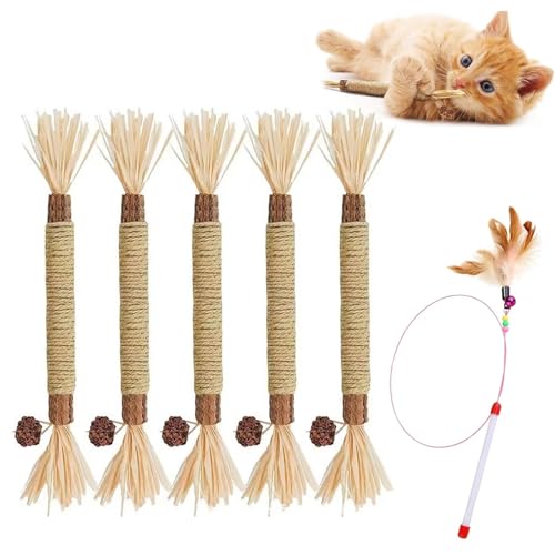 Katzenminze Sticks,Katzenminze Sticks,Kausticks für Katzen,Katze Kauspielzeug,Katzensticks Zur Zahnreinigung,Natürliche Katzengras-Sticks, Stäbchen aus Katzengras, Stäbchen Katzengras, von TMRBBesty