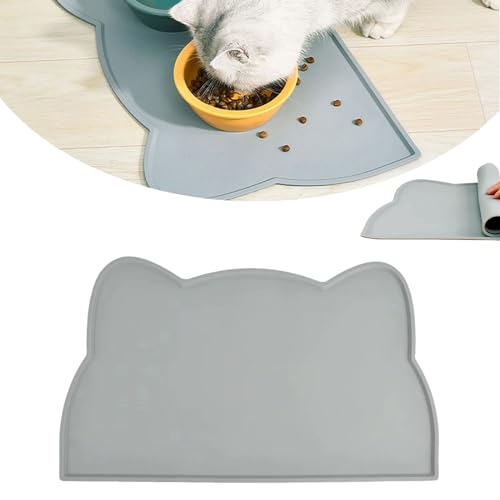 rutschfeste Hundenapf Matte,Silikon Hundenapf Matte,rutschfeste Katzen- und Hundefuttermatte,Silikon-Tierfuttermatte,Geeignet für Katzen und Hunde,44 * 24cm von TMRBBesty