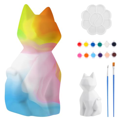 MXTIMWAN DIY Katze Lampe Malset, Bastelset Kinder ab 6 Jahre, Katze Malset Bastelset Geschenk Mädchen 6 7 8 9 10 11 12 Jahre, Bastelsets für Kinder Kreatives Geschenke für Mädchen und Jungen von MXTIMWAN