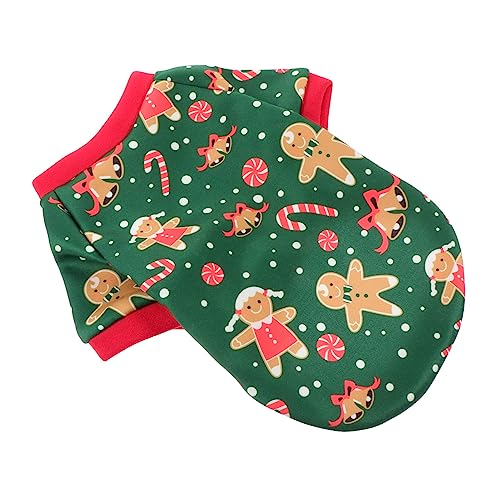 TOBBOMEY 1stk Weihnachtskleidung Für Hunde Welpenweste Weihnachten Welpen äntel Lebkuchen-haustierkleidung Weihnachtlicher Hundemantel Weihnachtshundekostü Green Polyester-vlies von TOBBOMEY