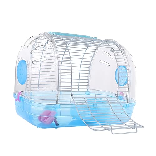 Hamsterkäfig Hamster-Reisetasche Transportbox für Hamster Hamsterbettwäsche Hamster-Reisekäfig Käfig im Freien nager käfig Hamster käfig Eichhörnchenhaus Hamsterhaus Plastik Blue TOBBOMEY von TOBBOMEY