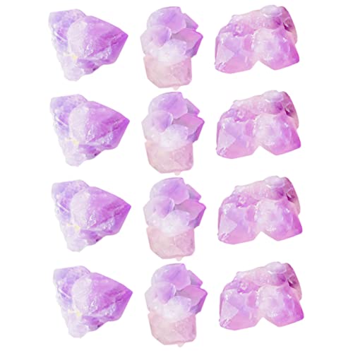 TOBBOMEY 1 Packung natürliches Erz Mini-Kristalle Aquarium Steindekor Amethystperlen grobe Steine Wicca-Stein hochzeitsdeko hochzeits Dekoration gems polierte Steine Amethyst-Chips Violett von TOBBOMEY