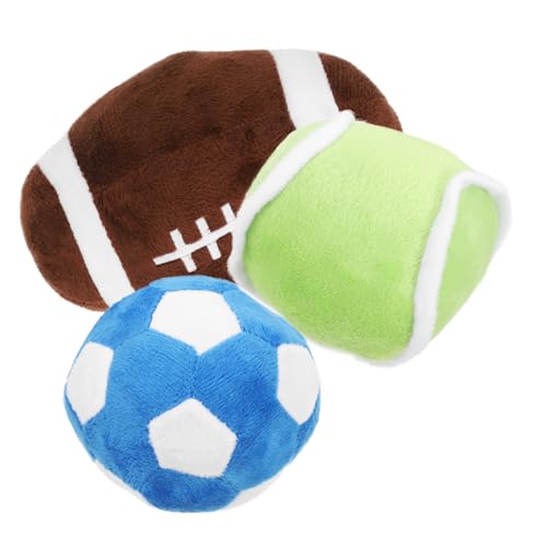 TOBBOMEY 1 Satz Haustier Spielzeug Flauschiger Plüschball Trainingsball Für Welpen Fußball Spielzeug Welpen-aktivitätsspielzeug Sportübungsball Katze Plüschtier Hund Fußball Pp Baumwolle von TOBBOMEY