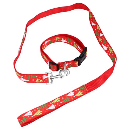 TOBBOMEY 1 Satz Kragen Kordelzug Trainingsleine Für Hunde Urlaub Welpenhalsband Hund Schnur Leine Halsseil Für Hunde Urlaub Sicherheits-katzenhalsband Weihnachtshalsbandleine Rot Nylon von TOBBOMEY