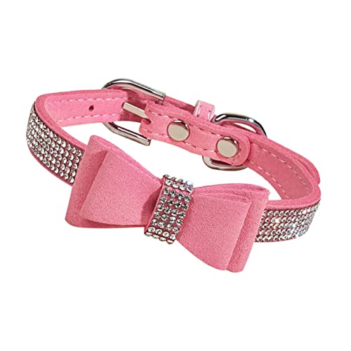 TOBBOMEY 1 Satz Verstellbarer Hundekragen Bowknot Strass Hundehalsband Pet Supplies von TOBBOMEY