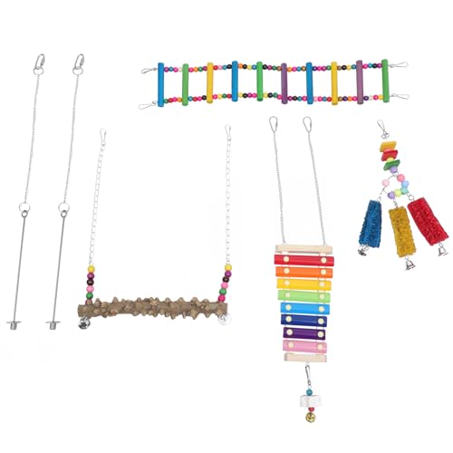 TOBBOMEY 1 Set Chicken Swing Toys Enten Haustiere Hühnchen Hölzerne Stehende Rack Haustierversorgung von TOBBOMEY