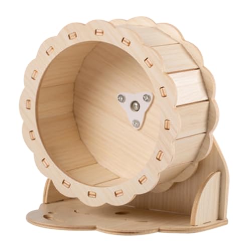 TOBBOMEY 1 Set Hamster Laufrad Aus Holz Spielzeugrad Spielzeugrad Für Igel Hamster Laufspielzeug Stummgeschaltetes Laufrad Haustierspielzeug Hamsterräder Rennmaus Laufrad von TOBBOMEY