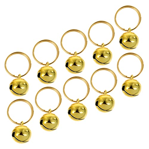 TOBBOMEY 10st Haustier Glocke Hängende Kleine Glocken Für Haustiere Glockenanhänger Hundehalsband Glocke Anhänger Tragbare Kleine Glocken Kragenglocke Rostfreier Stahl Golden von TOBBOMEY