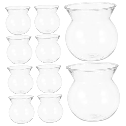 TOBBOMEY 10st Mini-vase Aus Kunststoff Blumenvase Plastikvase Heimdekoration Moderne Vase Gesteckvase Für Getrocknete Blumen Tischvase Transparent Das Haustier von TOBBOMEY