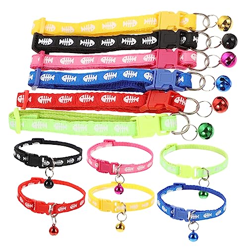 TOBBOMEY 12St Haustierhalsband Katzenhalsband für den Haushalt zartes Hundehalsband dekorative Katze Welpenzubehör hundezubehör Dog Accessories Fischhalsband Tragbares Katzenhalsband PVC von TOBBOMEY