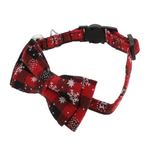 TOBBOMEY 1Stk Halsband Haustierbedarf Weihnachtskätzchenhalsbänder weihnachtsdeko tierische bescherung für Katzenfliege Bowknot- für Haustiere Baumwolle Polyester rot von TOBBOMEY