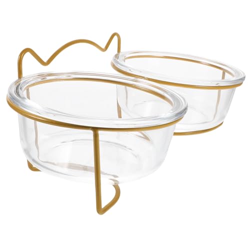 TOBBOMEY 1Stk Katzennapf aus Glas tilty Bowl pet Supplies katzenfutterstationen Dog Bowls hundeschale dogbowl Katze Glasschale Futternapf für Haustiere Haustiernapf Kippen Hundenapf Eisen von TOBBOMEY