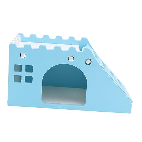 TOBBOMEY 1Stk Little Pet Staircase Villa Roman Hamsterhaus Eichhörnchen Spielzeug Kletterspielzeug Hamstervilla nagerhaus kleintierhaus Heimtierbedarf für kleine Haustiere hölzern Blue von TOBBOMEY