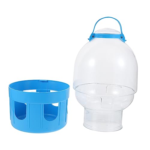 TOBBOMEY 1Stk Taubenkessel tränkebecken wasserbecken Tauben Trinksystem Tauben Trinknapf Taubenfutterautomat Vogelfutterflasche Wasserfütterungsgerät für Tauben Taube Selbsttrinker PVC Blue von TOBBOMEY