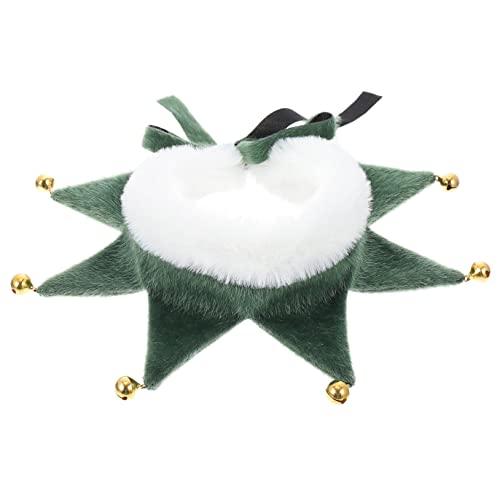 TOBBOMEY 1stk Weihnachtsschal Für Haustiere Hundehalsband Klein Weihnachten Haustier Glocke Schal Dekoratives Haustierhalsband Weihnachtshundehalsband Hundeelfe Kostüm Green Polyester von TOBBOMEY