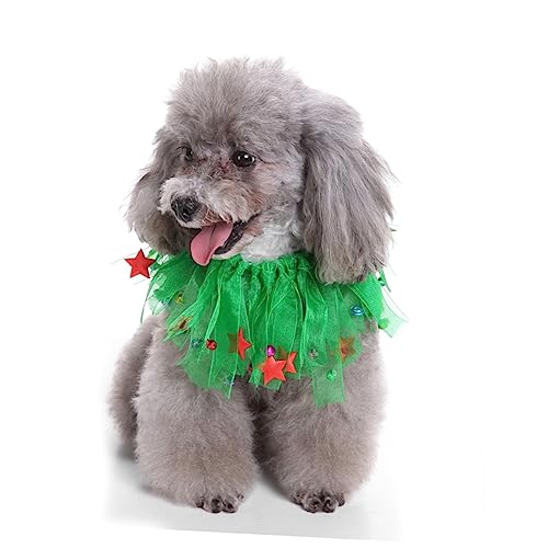 TOBBOMEY 2 STK Weihnachtsschal Für Haustiere Haustierhalsband Aus Polyester Glockenhalsband Für Welpen Glocke Hundehalsband Weihnachtsanzüge Hundehalsbänder Für Welpen Kragen Spitzenband von TOBBOMEY