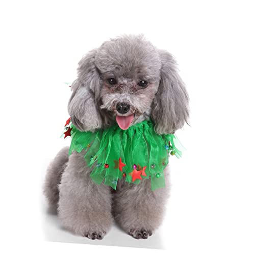 TOBBOMEY 2 Stück Haustier Weihnachtsschal Weihnachts Welpenhalsband Schleifen Halloween Kostüme Weihnachtsmann Outfits Welpenhalsbänder Welpenzubehör Für Kleine Hunde Schleife von TOBBOMEY