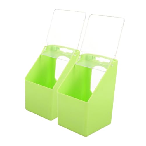 TOBBOMEY 2St Futterbox für Tauben Vogelfutterbox Vogelfutterbehälter Tauben-Futterbox Vogelhänge-Futterschale Zubehör für Vogelkäfige Futterfänger für Sittiche Plastik Light Green von TOBBOMEY