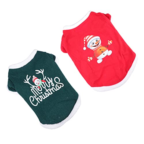 TOBBOMEY 2St Haustier-Pullover Weihnachtshundekleid Haustierbekleidung weihnachtlicher hundemantel Haustieroutfit Haustierkleidungsset dekoratives Haustierkostüm Heimtierbedarf Vlies von TOBBOMEY