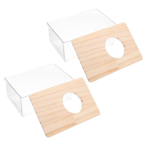 TOBBOMEY 2pcs Acryl Hamster Sand Bad Behälter Chinchilla Badewanne für Tägliche Reinigung von TOBBOMEY