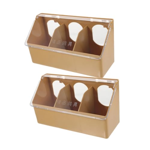 TOBBOMEY 2St Tauben-Hängebox Taubenfutterbox Taubentränke Vogelfutterbox Taubentrog Hühnchen hängender Wasserbecher Zubehör für Nymphensittichkäfige Futterbehälter für Tauben Plastik Coffee von TOBBOMEY