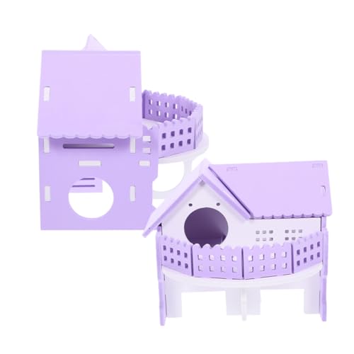 TOBBOMEY 2 Stücke Hamster Hideaway Villa PVC Material Guinea Pig Hideout Spielzeug Zubehör Platz für Haustiere von TOBBOMEY