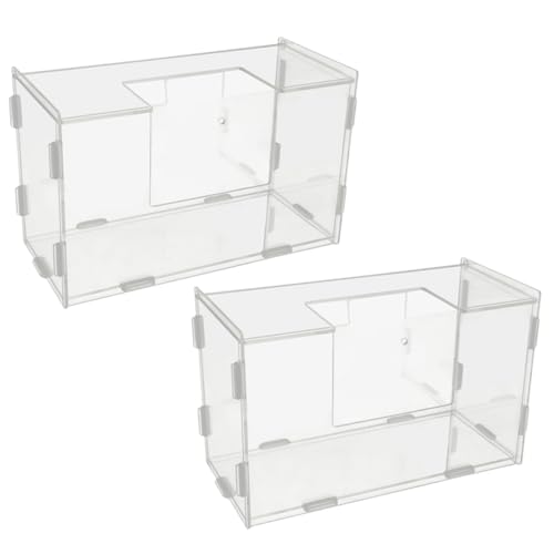 TOBBOMEY 2st Hasengrasständer Hängender Hundenapf Meerschweinchen Guinea Spielzeug Haustier Schweine Käfig Wurf Hühnerfutter Futterspender Tiere Einstreu Für Hamster Tank Acryl Transparent von TOBBOMEY