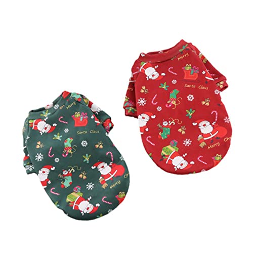 TOBBOMEY 2st Haustier-weihnachtskleidung Weihnachtskostüm Für Haustiere Weihnachtswelpenweste Plüsch-hundekleidung Haustierkleidung Warme Kleidung Für Welpen Haustierbekleidung Polyester von TOBBOMEY