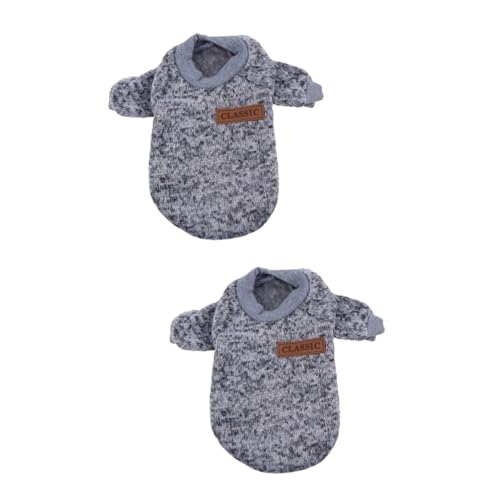 TOBBOMEY 2st Welpen Pullover Haustier Wintermantel Pullover Für Katzen Pullover Für Haustiere Haustier Warmer Pullover Hundepullover Für Kleine Hunde Pullover Für Hundekleidung Grey von TOBBOMEY