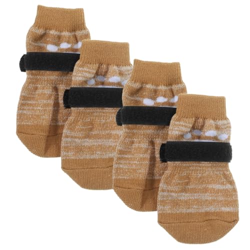 TOBBOMEY 4 Stück Haustier Socken Verschleißfeste Haustiersocken Wiederverwendbare Pfotenschützer Atmungsaktive Socken Für Haustiere Hundezubehör Socken Für Hunde Hundesocke Baumwolle von TOBBOMEY