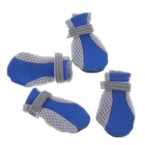 TOBBOMEY 4er Set Atmungsaktive Hundeschuhe Mit Rutschfester Sohle Pfotenschutz Für Kleine Hunde Ideal Für Outdoor Aktivitäten Größe Bequeme Und Praktische Haustier Schuhe von TOBBOMEY