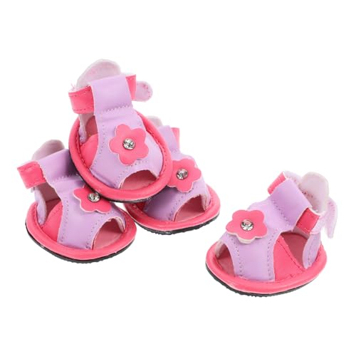 TOBBOMEY 4 Stück Sandalen Für Hunde Haustier Sandalen Katzenschuhe Spielzeughund Pfoten Hund Sandalen Welpe Hund Hunderegenmantel Haustierschuhe Atmungsaktives Spielzeug Hundeschuh Pu von TOBBOMEY