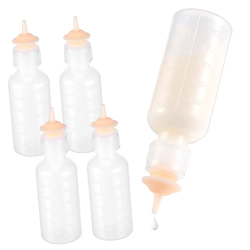 TOBBOMEY 5st Leere Pet-Flasche Mini-Sauger Für Kätzchen Kleintier-ersatzsauger Saugflasche Für Neugeborene Kätzchenflasche Schnullerflasche Für Kätzchen Welpen-tropfer Weiß Kieselgel von TOBBOMEY