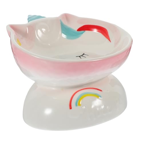 TOBBOMEY Deeped Peed Peeding Bowl Cartoon Cat Trinkschale Keramische Hundetönigschale von TOBBOMEY