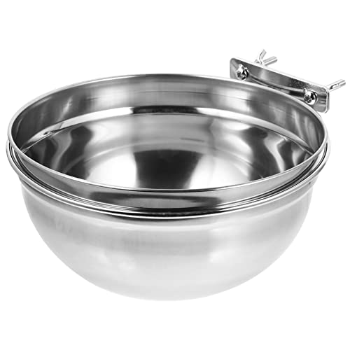 TOBBOMEY Edelstahl Pet Water Bowl Hängende Käfigschale Wassernahrung Fütterungsschale von TOBBOMEY