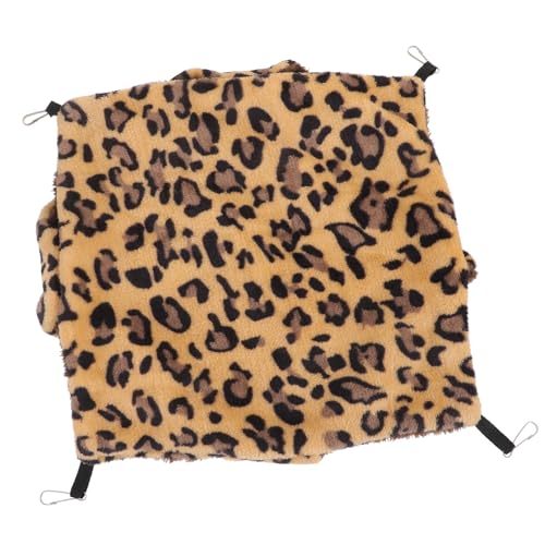 TOBBOMEY Hamster Hängematte hamsterbett Hamster Spielzeug Meerschweinchen Nest hamsterspielzeug kleintierspielzeug Schlafsack Chinchilla-Schlafbett Bequeme Ruhehängematte Flanell Leopard von TOBBOMEY