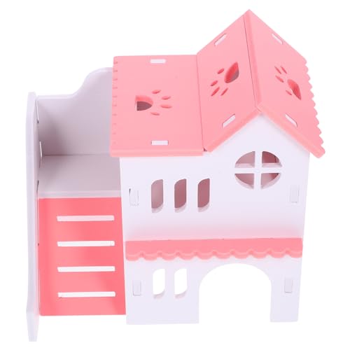 TOBBOMEY Hamsterhaus Hamsterversteck im Käfig Hamstervilla Hamster-Kletterspielzeug Igelhaus Hamster Spielzeug hamsterspielzeug empfindliches Hamsterversteck entzückendes Rattenhaus PVC von TOBBOMEY