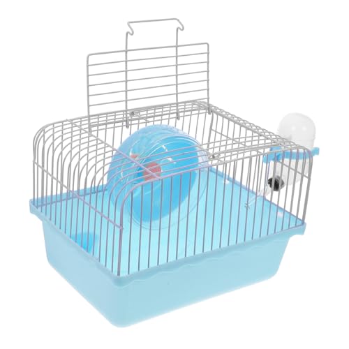 TOBBOMEY Hamsterkäfig Hamster Tragetasche Tragbare Transportbox für Hamster Rattenträger Chinchilla Käfig Hamster Käfig Hamster ausgehender Träger Hasenträger für Kaninchen Abs Blue von TOBBOMEY