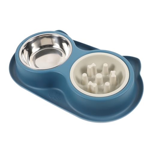 TOBBOMEY Haustier-Doppelnapf pet Bowl Easy putz Dog Bowl katzenschalen cat Bowls Automatischer Futterspender für Katzen Katzenfutter bequemer Fressnapf schöner Katzennapf Rostfreier Stahl von TOBBOMEY