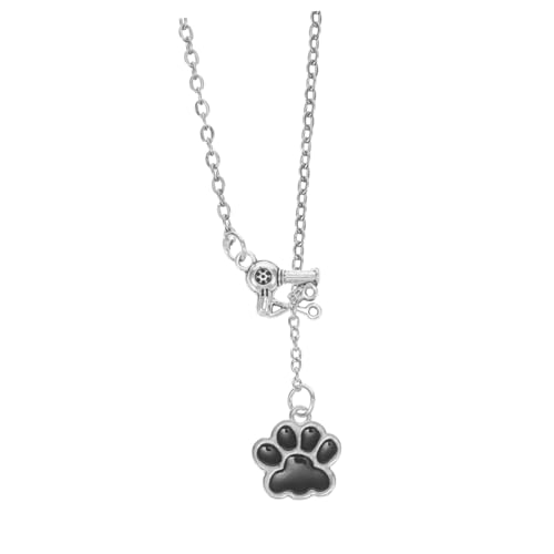 TOBBOMEY Haustier Halskette hundezubehör Dog Accessories hundehalsbänder hundehalsketten Schmuck dekorative Hundehalskette Charm-Halskette mit Cartoon-Hund Zinklegierung Silver von TOBBOMEY