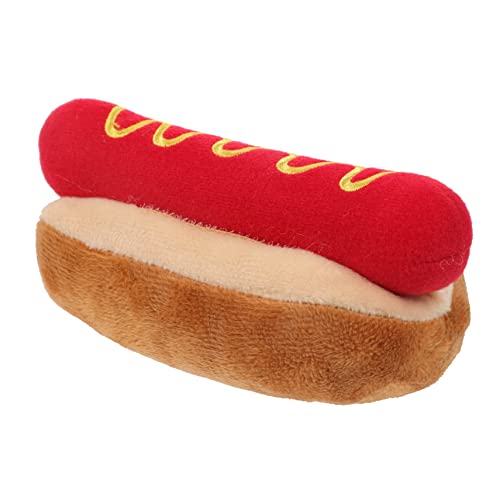 TOBBOMEY Haustier Hund Puppe Hummer-Hundespielzeug Hot-Dog-Plüsch-Hundespielzeug Kauer Interactive Dog Toys hundekuscheltier Quietschgeräusch-Spielzeug für Haustiere kauendes Spielzeug rot von TOBBOMEY