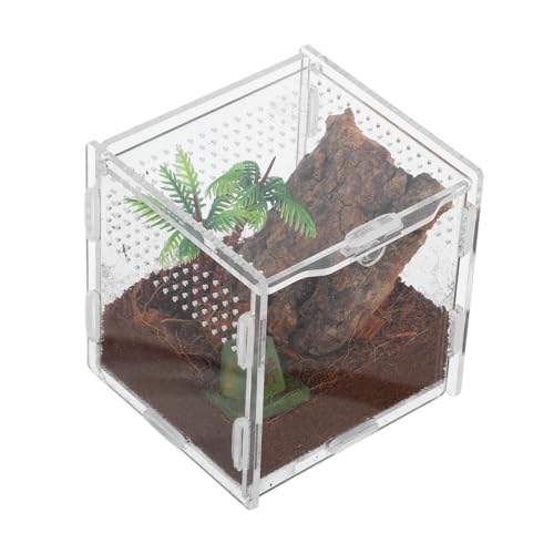 TOBBOMEY Haustier Spinne Box Reptilienbecken Vogelspinne Gehege Frosch Terrarium Reptilien Terrarium Chamäleon Zubehör Tier Laufstall Frösche Mikro Lebensraum Terrarium Gehege von TOBBOMEY