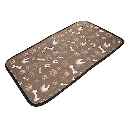 TOBBOMEY Haustier Tischset Katzenfutter Hundefuttermatte Lebensmittelmatte hundenapf Matte cat Food mat rutschfeste Haustiermatte Hundenapf Bodenmatte Futternapfmatte Dot Plastiktuch Coffee von TOBBOMEY