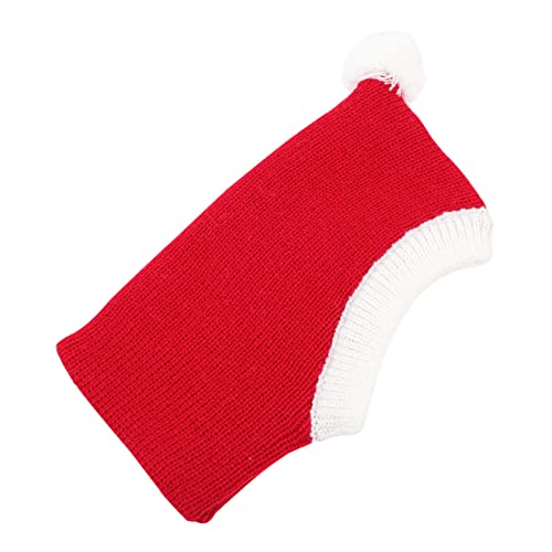 TOBBOMEY Haustier Weihnachtsmütze Hündchen-katzenmütze Haustier Dekorativer Hut Hund Gestrickte Mütze Haustier Katze Hund Cosplay Kostüm Weihnachtsmann-Outfit Winterschals Polyester von TOBBOMEY