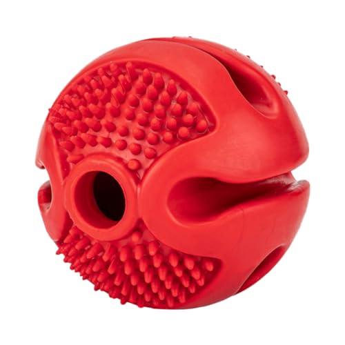 TOBBOMEY Haustier undichter Ball Beißspielzeug für Hunde langsames Vorschubspielzeug Welpe Interactive Dog Toys knete Spielzeug Schnüffelball für Haustiere Hundekauspielzeug aus Gummi rot von TOBBOMEY