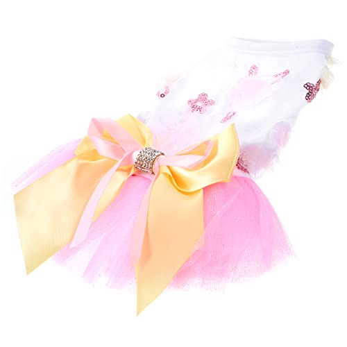 TOBBOMEY Hund Prinzessin Kleid Hund Partyrock Hunde-Outfits Hundezubehör für große Hunde Hund Sprinkler Hundenäpfe Hundebekleidung Mesh-Hundekleid Hund hochzeitskleid Welpenkleid Polyester von TOBBOMEY