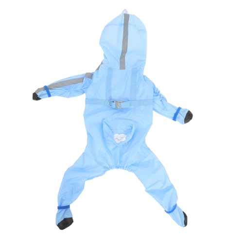 TOBBOMEY Hund Regenmantel Hundebekleidung Für Große Hunde Regenmantel Mit Kapuze Regenjacke Für Welpen Kleine Hundekleidung Welpenmantel Mittlerer Hund Regenponchos Sky-Blue Polyester-TAFT von TOBBOMEY