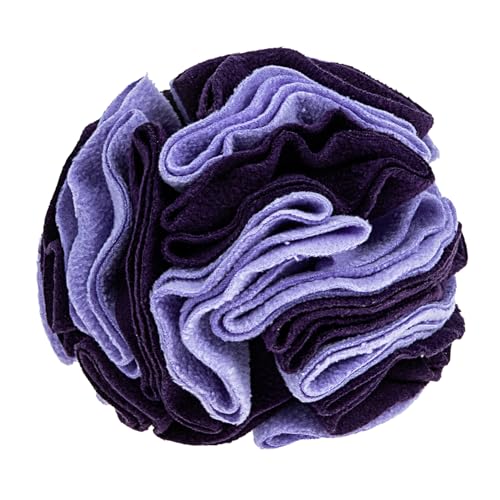 TOBBOMEY Hundeschnüffelball Katzenleckerchen-Puzzle Bereicherungsspielzeug Hundepuzzle Quietschendes Hundespielzeug Leckereien Für Welpen Hundespielzeug Zum Umkippen Lavender Polarfleece von TOBBOMEY