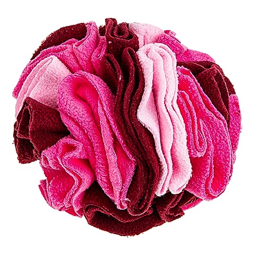 TOBBOMEY Hundeschnüffelball Welpen Laufstall schnüffelball für Hunde Matten für Hunde Interactive Dog Toys Dog chew Toy Heimtierbedarf Hund schnüffelt Bälle Polarfleece Rosy von TOBBOMEY