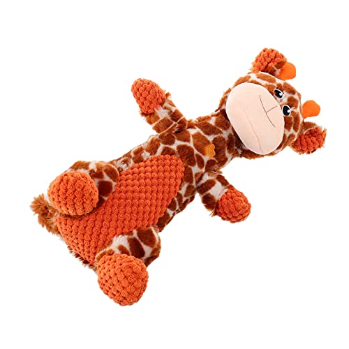 TOBBOMEY Hundespielzeug Giraffe Plüsch Quietschspielzeug für Hunde Hündchen Hund präsentiert Geburtstag knete Spielzeug kauspielzeug Plush Toy Sound-Spielzeug für Haustiere Hund kaut Orange von TOBBOMEY